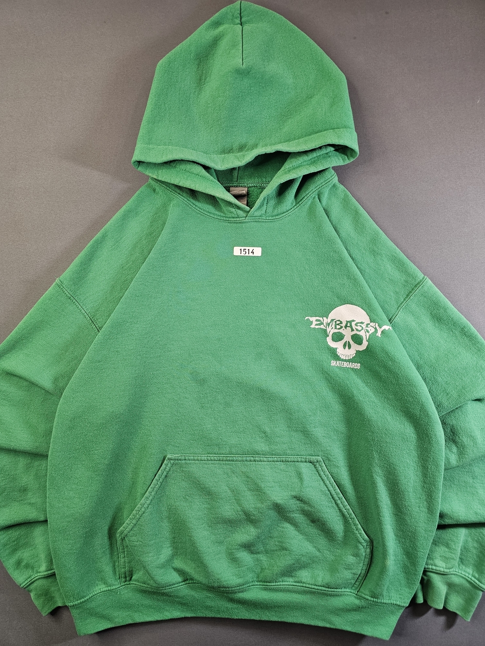Vintage Z-Flex John Gibson Cow Skull Hoodie - Shane Rouse Art - Rare Green